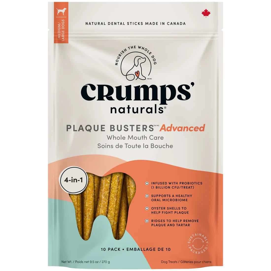 Crumps - Naturals Dog Plaque Busters Advance 7" - 10pk