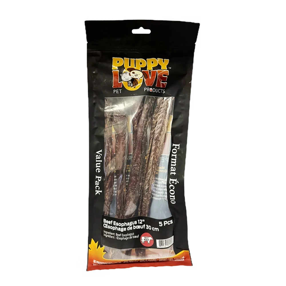 Puppy Love - Beef Esophagus 12 " Value Pack