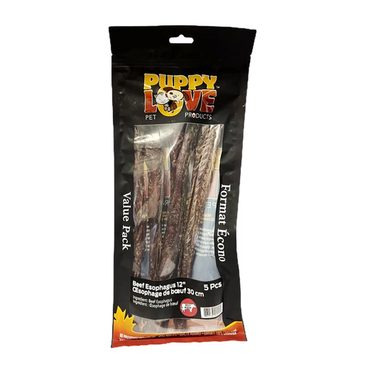 Puppy Love - Beef Esophagus 12 " Value Pack