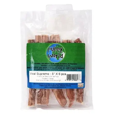 Puppy World - Supreme Veal Chew 5" 6pk